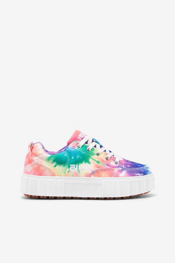 Fila Sandblast Tie Dye Platform Women's Sneakers - Multicolor,NZ 741-95478